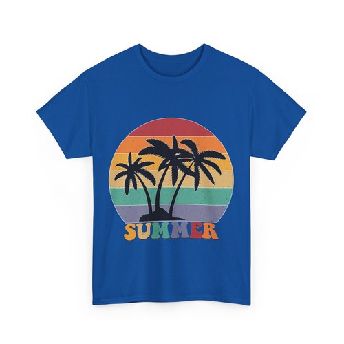 Summer Views T-Shirt Relaxing Beach Vacation Vibes Unisex Softstyle Cotton Tee - Picture 16 of 21