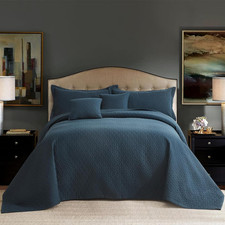 Oversized King Bedspread 128X120 Extra Wide, Modern  Contemporary Look, Lightwe
