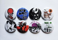 Vintage Reproduction Pinback Halloween Buttons Magnets & Bottle Openers. Set 06