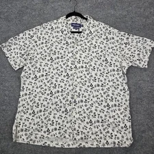 Polo Golf Ralph Lauren Shirt Mens 2XL White Black Floral Clayton Linen Cotton