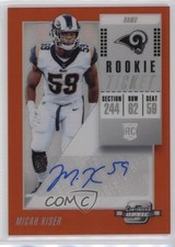 2018 Contenders Optic Rookie Ticket Orange Prizm 6/49 Micah Kiser #184 Auto 1cc7