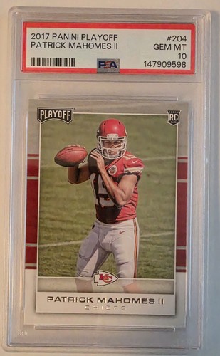 Panini 2017 Playoff Rookies Patrick Mahomes II #204 RC Base PSA 10 Chiefs