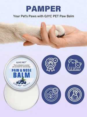 Pet Paw Nose Balm for Dogs Cats Natural Cream for Dry Cracked Skin Paws