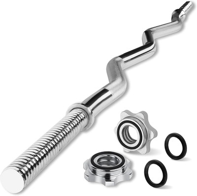 480LB Straight Barbell 60  & EZ Curl Bar 47 , Weight Bar 1  Diameter