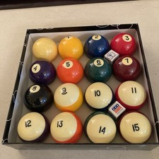 Aska 2-1/4" Full 16 Piece Pool Table Billiard Balls Pool Ball Set Standard Size