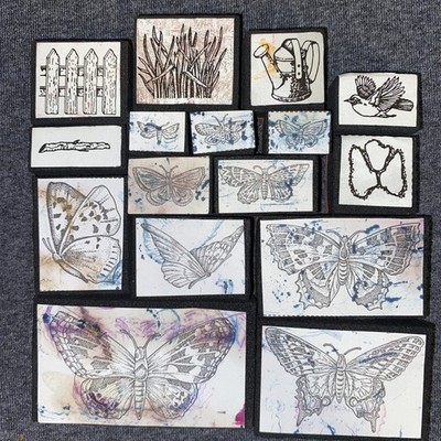 Butterfly Garden Set Of 16 Foam Mounted Rubber Stamp Read
