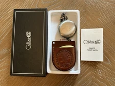 COLIBRI OF LONDON QUARTZ POCKET WATCH AMERICANA LEATHER HOLSTER NIB VTG NEW