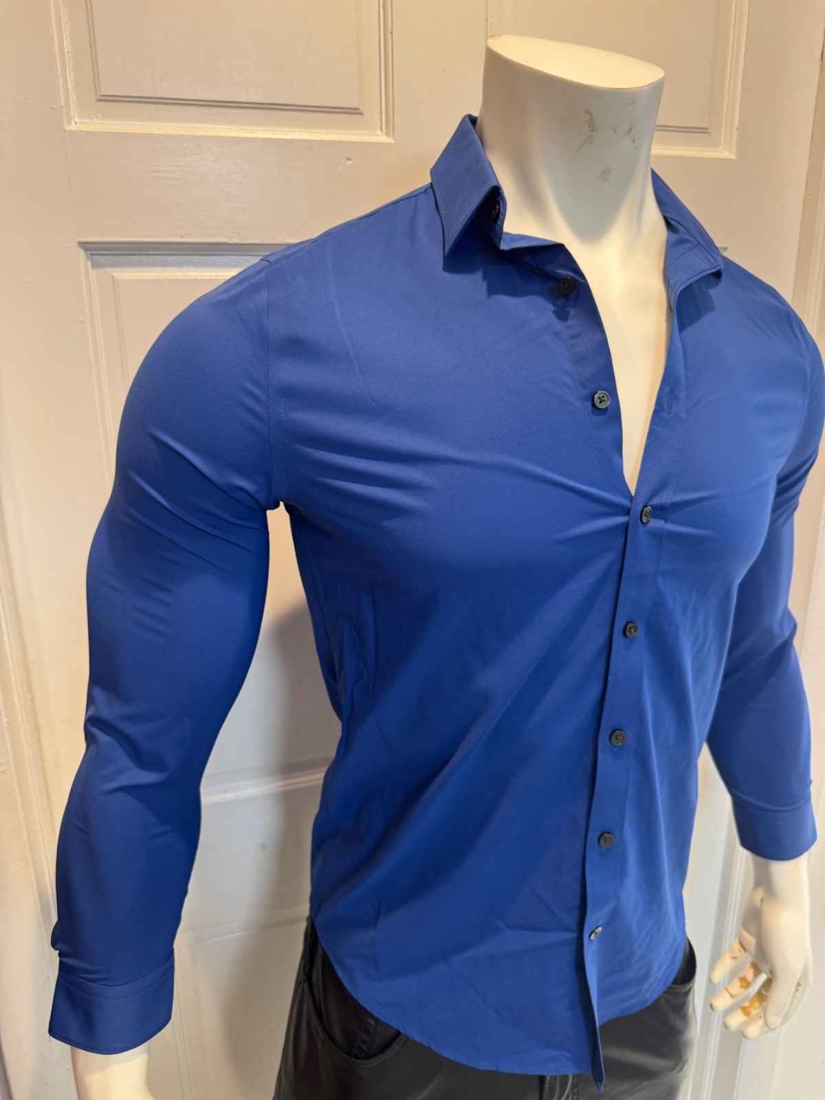 Express Performance Slim Button-Do Dress Shirt Ro… - image 2