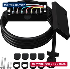 Heavy Duty 7 Way Plug Inline Trailer Cord 12 Ft 7 Gang Waterproof Wiring