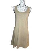 J. Crew Size Small Heathered Beige Scoop Neck Tank Swing Dress 100% Cotton