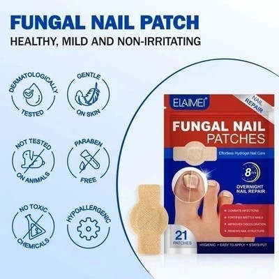 21pcs/box Fungal Nail Care Patches, box 8H Overnight Toenail Repair Care.