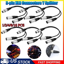 3Pin XLR Female Jack To Dual 2 Male Plug Y Splitter Cable Adapter Microphone