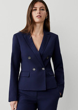 ANN TAYLOR NIGHT SKY SHORTER TAILORED DOUBLE BREASTED TEXTURED BLAZER JACKET 2