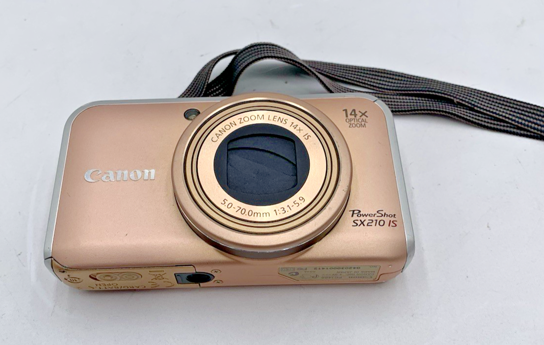 Canon PowerShot SX210 IS PC1468 14x Optical Zoom Gold 14.1mp