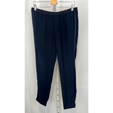 VINCE Relaxed Fit Pants Tuxedo Side Stripe Elastic Waist Dark Navy Blue Size M