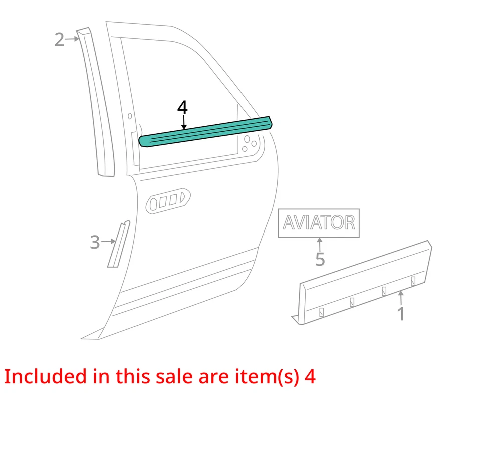 SE ADAPTA A * 03-05 LINCOLN AVIATOR WEATHERSTRIP 2C5Z7821452AA - NUEVO OEM Foto 3 de 4