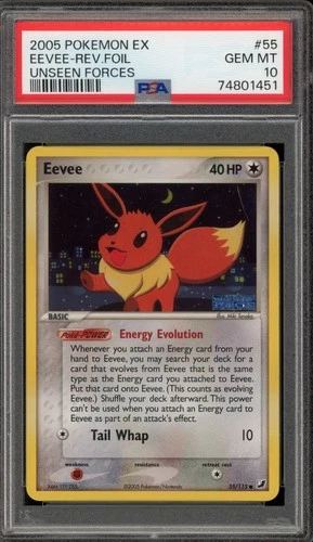Pokemon Eevee EX Unseen Forces Reverse Holo #55 PSA 10 Gem Mint