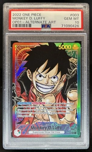 2022 One Piece Monkey D. Luffy Leader Pre-Errata Alternate Art 3OP01-003 PSA 10