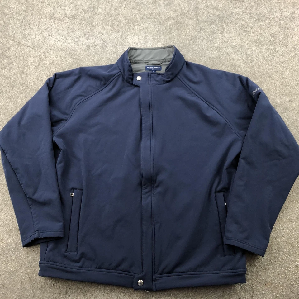 Chaqueta Peter Millar Para Hombre Grande Corona Azul Marino Hecha a Mano Softshell Forrada de Vellón Golf Foto 2 de 4