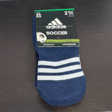 Adidas, OTC, 2Pk, Soccer/Baseball/Softball Socks Navy, Youth Shoe Size 9C- 1Y