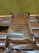 Vtg US Military Meal Ready-To-Eat MRE 1990 Menu No. 6 Chicken Ala King SoPakCo