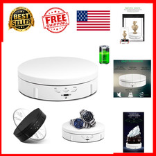 Motorized Rotating Display Stand 5.74 In 22 Lb 360 USB Battery White Button