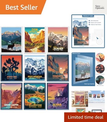 9 Pieces Vintage National Park Art Posters Prints Nature Art and Mountain Pri...