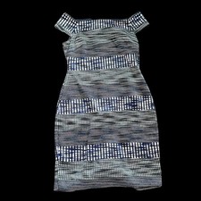 Vince Camuto | Women’s Black & Blue Off Shoulder Dress | Size 10 | 0719