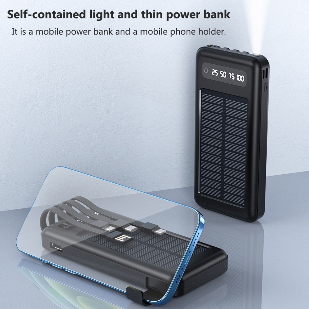 2025 Super 90000000mAh 4 Output Portable Charger Solar Power Bank for Cell Phone