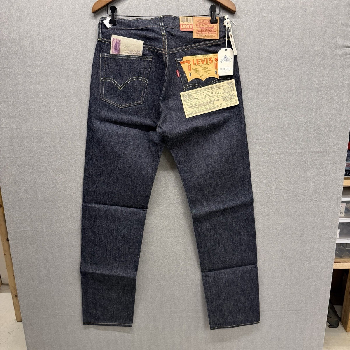LEVIS VINTAGE CLOTHING 501Z XX 1954 Cone Denim RIGID W33 L34 New
