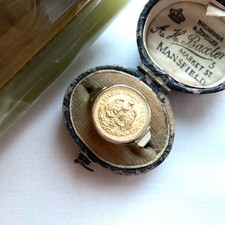 Mexican DOS Pesos Coin 21ct Gold Mounted On 7ct Ring 3.7g Genuine Old ~ 1945 ?