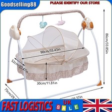 Baby Cradle Swing Bluetooth Electric Rocking Music Remote Control Basket Bed&Mat