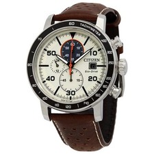 Citizen Brycen Eco-Drive 44mm Chronograph Light Brown Dial Men's Watch