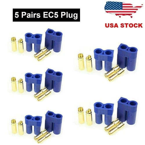 5 Pairs Male & Female EC5 Connector for RC LiPo Battery (5 Male+5 Female) Plug