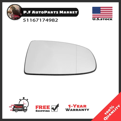 Fit BMW X6 X5 E70 E71 E72 51167174982 Heated Right Passenger Side Mirror Glass