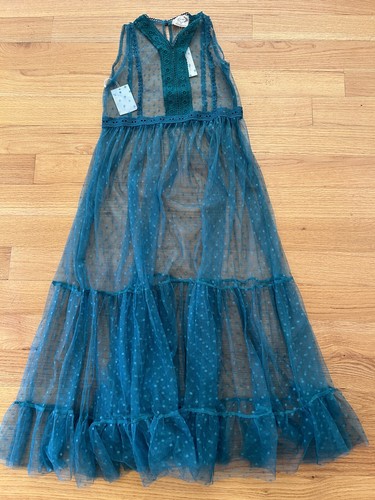 Mia Joy NEW Brielle Maxi Dress Real Girl Size 10 Layering Sheer Lace Sleeveless