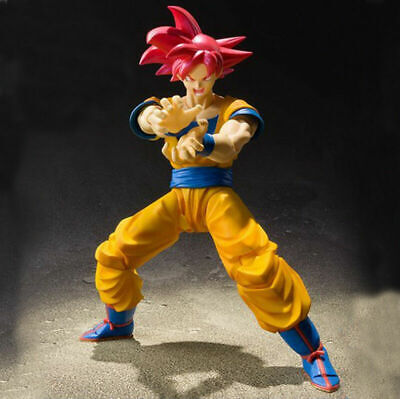 Boneco de ação 6SHF Dragon Ball Z Super Saiyajin Deus cabelo vermelho Son  Goku brinquedos sem caixa