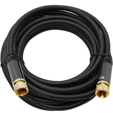 15 Foot Digital Audio Video Coaxial Cable - Premium Coax AV Cord F Type Male Pin