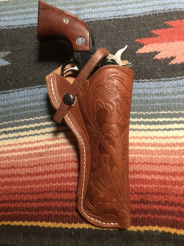 FITS Ruger Blackhawk & Super 5 1/2" Barrel Western Leather Field Holster Floral