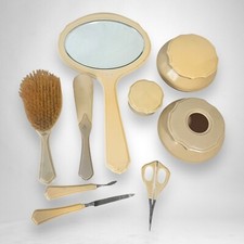 Vintage Du Barry Pyralin French Ivory Dresser Vanity Set 9 Pieces