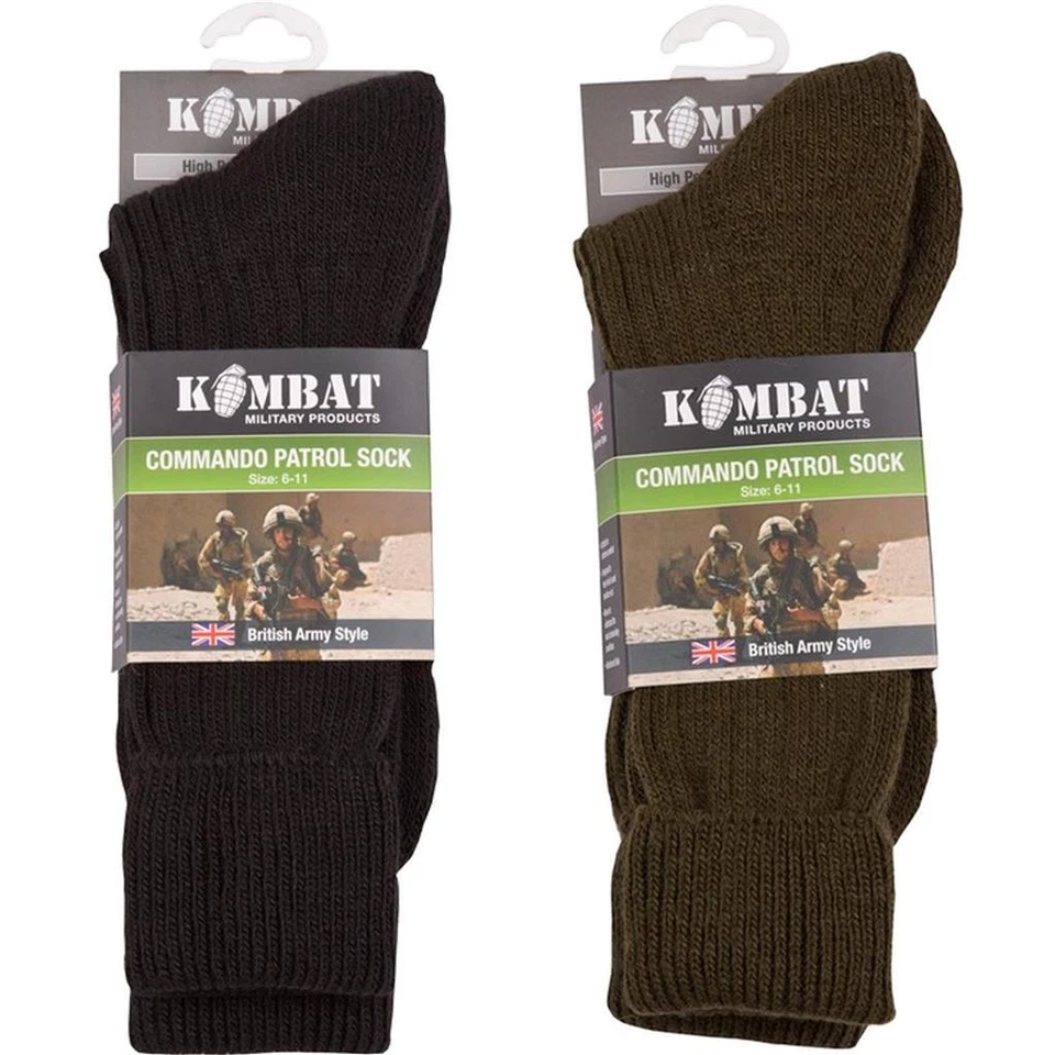 KOMBAT British Army Style Military Patrol Sock Combat Commando Thermal Size 6-11 Combat