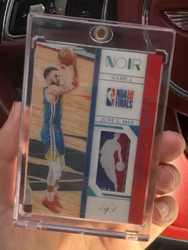 Stephen Curry 2023-24 Panini Noir 2019 NBA Finals NBA Logoman Patch Tag 1/1