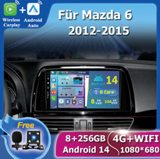 9" Für Mazda 6 2012-2015 Android 14 Auto Radio CarPlay GPS Navi DAB+ 8G+256GB AM