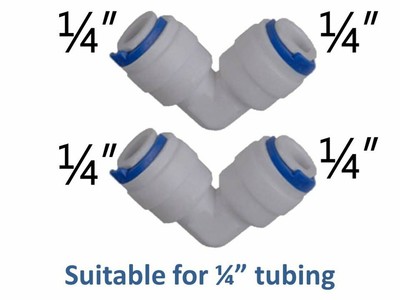 2 X X Pushfit Elbow Connector For Water Filters Fridge Freezers Ro Units Ebay