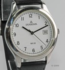 DUGENA (2332) Stahl-Quartz-Uhr, Datum – neues Lederband – 2000er