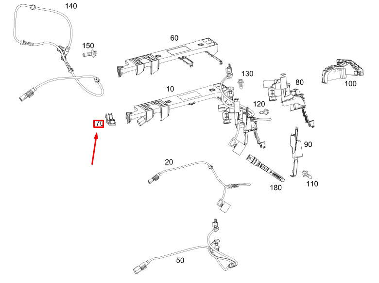 MERCEDES-BENZ GLE W167 Achslinienhalterung vorne links A1675464101