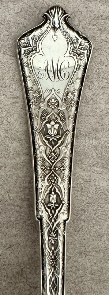 EARLY TIFFANY PERSA ESTERLINA 11 3/4” REBANADA DE HELADO SERVIDOR DE POSTRES Foto 2 de 4