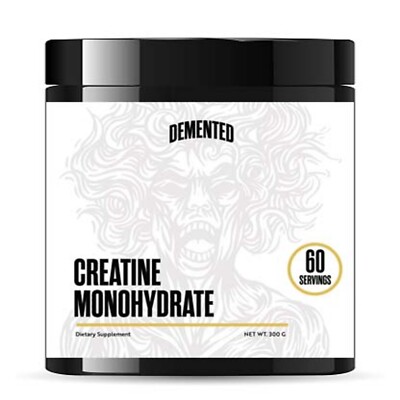 Demented Labz Creatine Monohydrate 300g, 60 servings,Unflavored Creatine