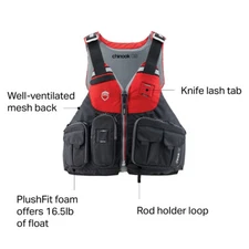 NRS Chinook  Fishing PFD L xs s m off shore OS multi pocket new
