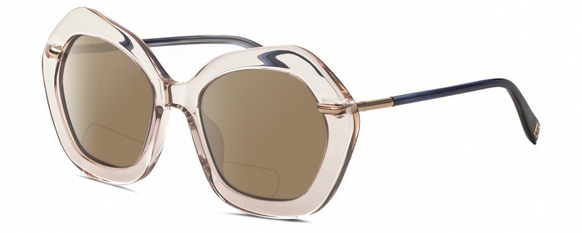 Elton John A-List CHBLH Sunglasses Pink Clear‎ Blue Gradient Lens 55-20-140 Elton John A-LIST Womens Blue Light Glasses in Blush Pink  main image 4